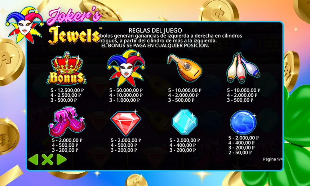 Símbolos de Joker Jewels en Argentina